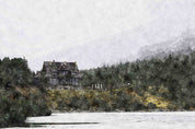 3D Forest House Lake Landscape Oil Painting Wallpaper Wall Mural Wall Decor Wall Art Wall Sticker Remoable Wallpaper LQH 14
