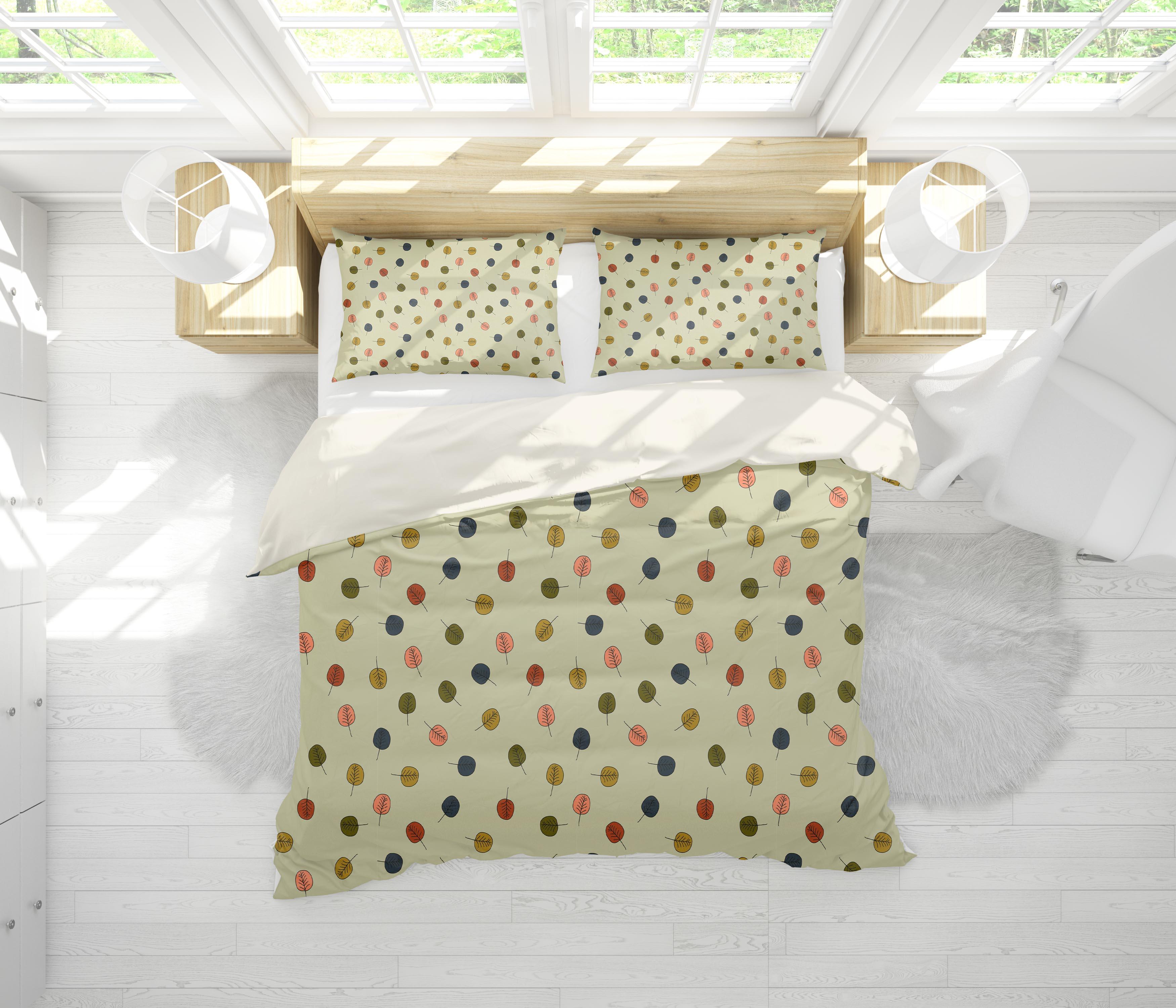 3D Green Leaves Quilt Cover Set Bedding Set Pillowcases 80- Jess Art Decoration