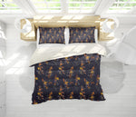 3D Black Yellow Floral Quilt Cover Set Bedding Set Pillowcases 209- Jess Art Decoration