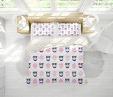 3D White Pink Circle Palm Tree Quilt Cover Set Bedding Set Pillowcases 184- Jess Art Decoration