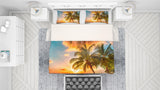 3D Golden Sunset Sea Beach Palm Tree Quilt Cover Set Bedding Set Pillowcases 08- Jess Art Decoration