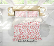 3D White Red Circle Quilt Cover Set Bedding Set Pillowcases 11- Jess Art Decoration
