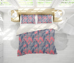 3D Grey Red Smear Quilt Cover Set Bedding Set Pillowcases 163- Jess Art Decoration