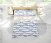 3D White Blue Wavy Stripes Quilt Cover Set Bedding Set Pillowcases 95- Jess Art Decoration