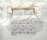 3D Pink Blue Toucan Flamingo Floral Leaves Quilt Cover Set Bedding Set Pillowcases 144- Jess Art Decoration