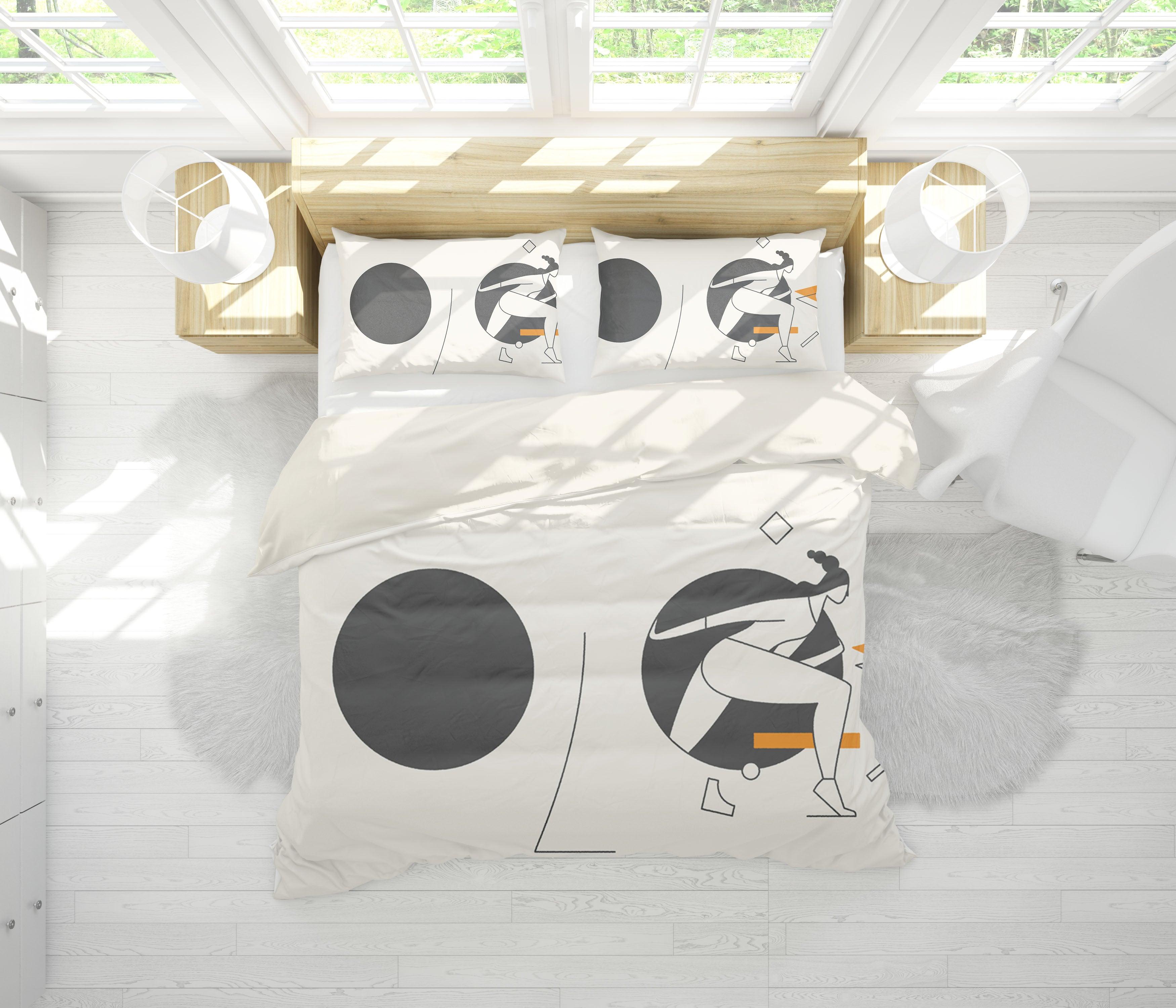 3D Black White Character Pen Quilt Cover Set Bedding Set Pillowcases  36- Jess Art Decoration