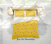 3D Yellow Seaside Vacation Swimsuit Sunglasses Pineapple Drink Tree Quilt Cover Set Bedding Set Pillowcases 27- Jess Art Decoration