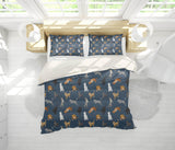 3D Dark Blue Cat Kitty Quilt Cover Set Bedding Set Pillowcases 125- Jess Art Decoration