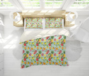 3D Blue Pineapple Pomegranate Lemon Orange Floral Leaves Quilt Cover Set Bedding Set Pillowcases 128- Jess Art Decoration
