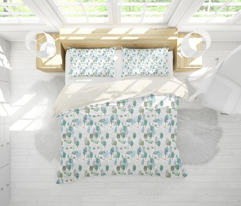 3D Green Trees Tent Quilt Cover Set Bedding Set Pillowcases 183- Jess Art Decoration