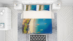 3D Tropical Palm Tree Sea Beach Boat Quilt Cover Set Bedding Set Pillowcases 03- Jess Art Decoration