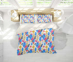 3D Blue Yellow Pink Floral Leaves Branch Quilt Cover Set Bedding Set Pillowcases 191- Jess Art Decoration