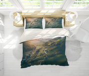 3D Green Mountain Quilt Cover Set Bedding Set Pillowcases  15- Jess Art Decoration