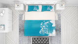 3D Blue Watercolor Quilt Cover Set Bedding Set Pillowcases 113- Jess Art Decoration