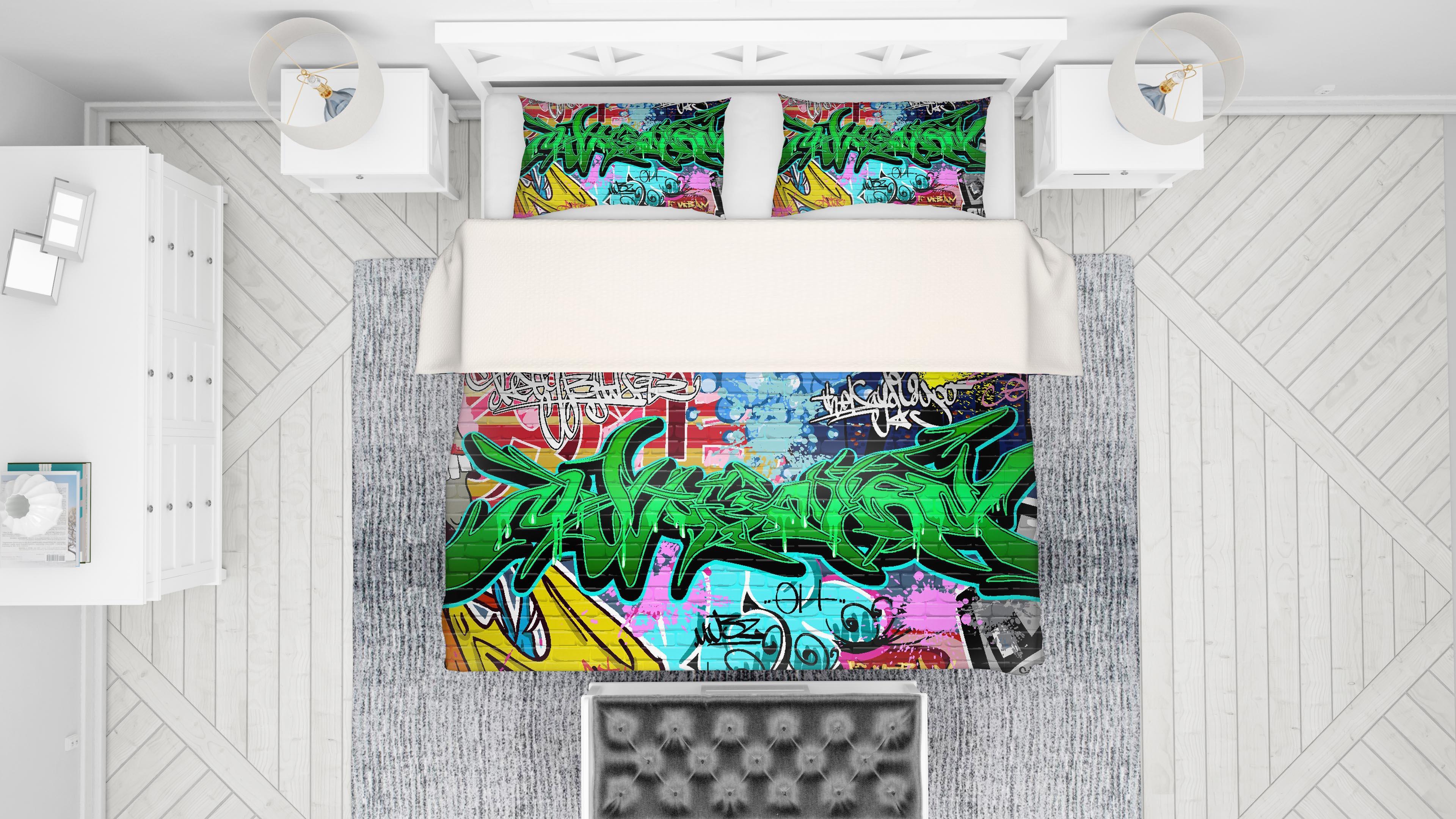 3D Graffiti Quilt Cover Set Bedding Set Pillowcases 108- Jess Art Decoration