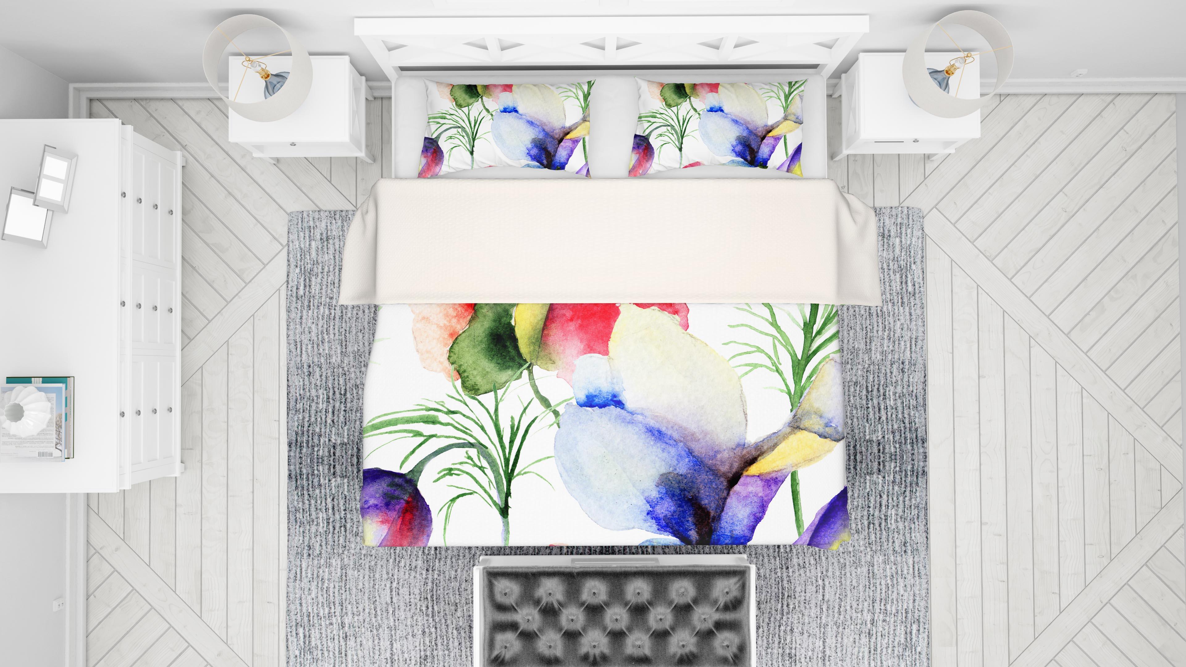 3D Watercolor Floral Quilt Cover Set Bedding Set Pillowcases 110- Jess Art Decoration