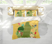 3D Fruit Flower Yellow Quilt Cover Set Bedding Set Pillowcases 146- Jess Art Decoration