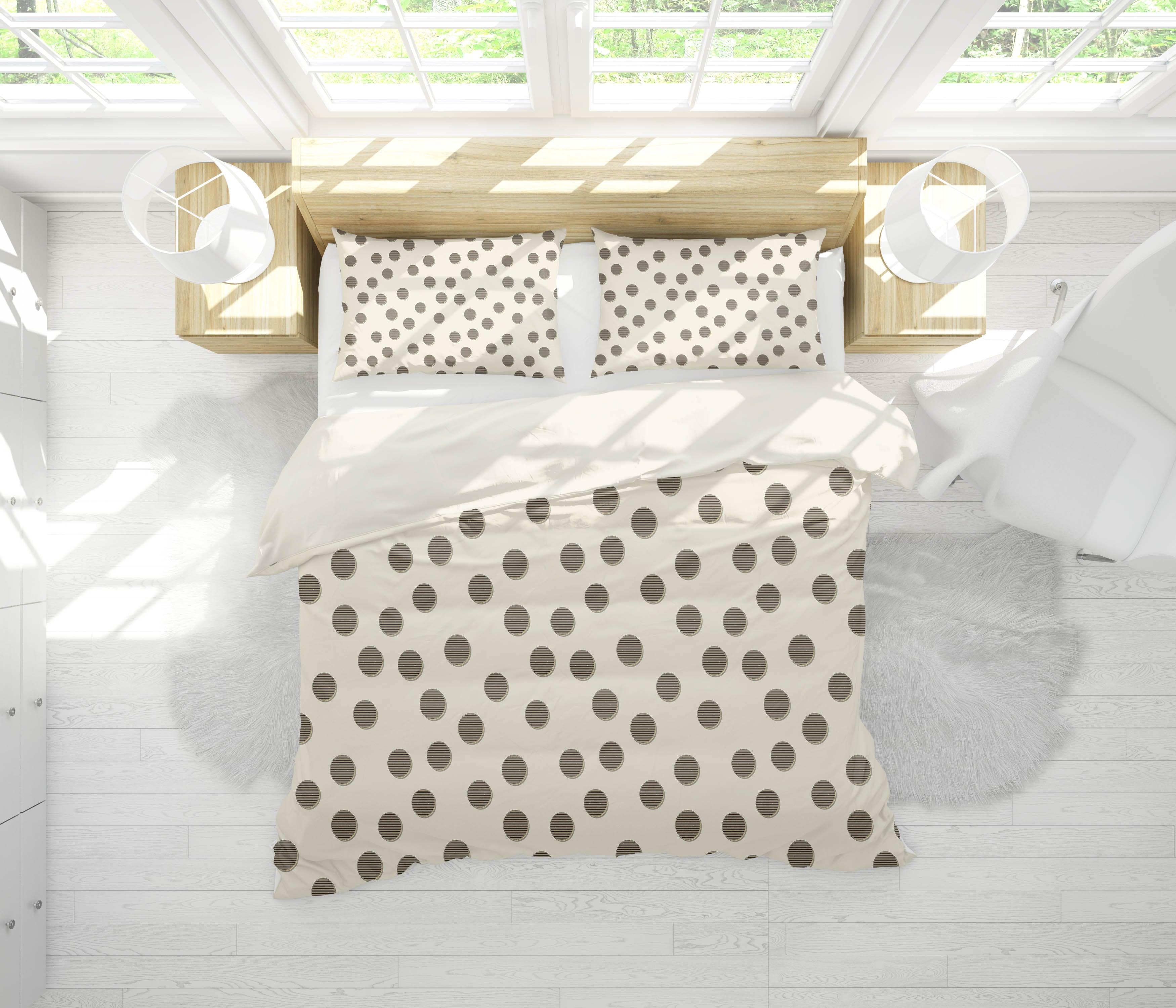 3D Creamy White Stripes Circle Quilt Cover Set Bedding Set Pillowcases 120- Jess Art Decoration