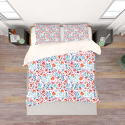3D Orange Floral Watercolor Quilt Cover Set Bedding Set Pillowcases 82- Jess Art Decoration