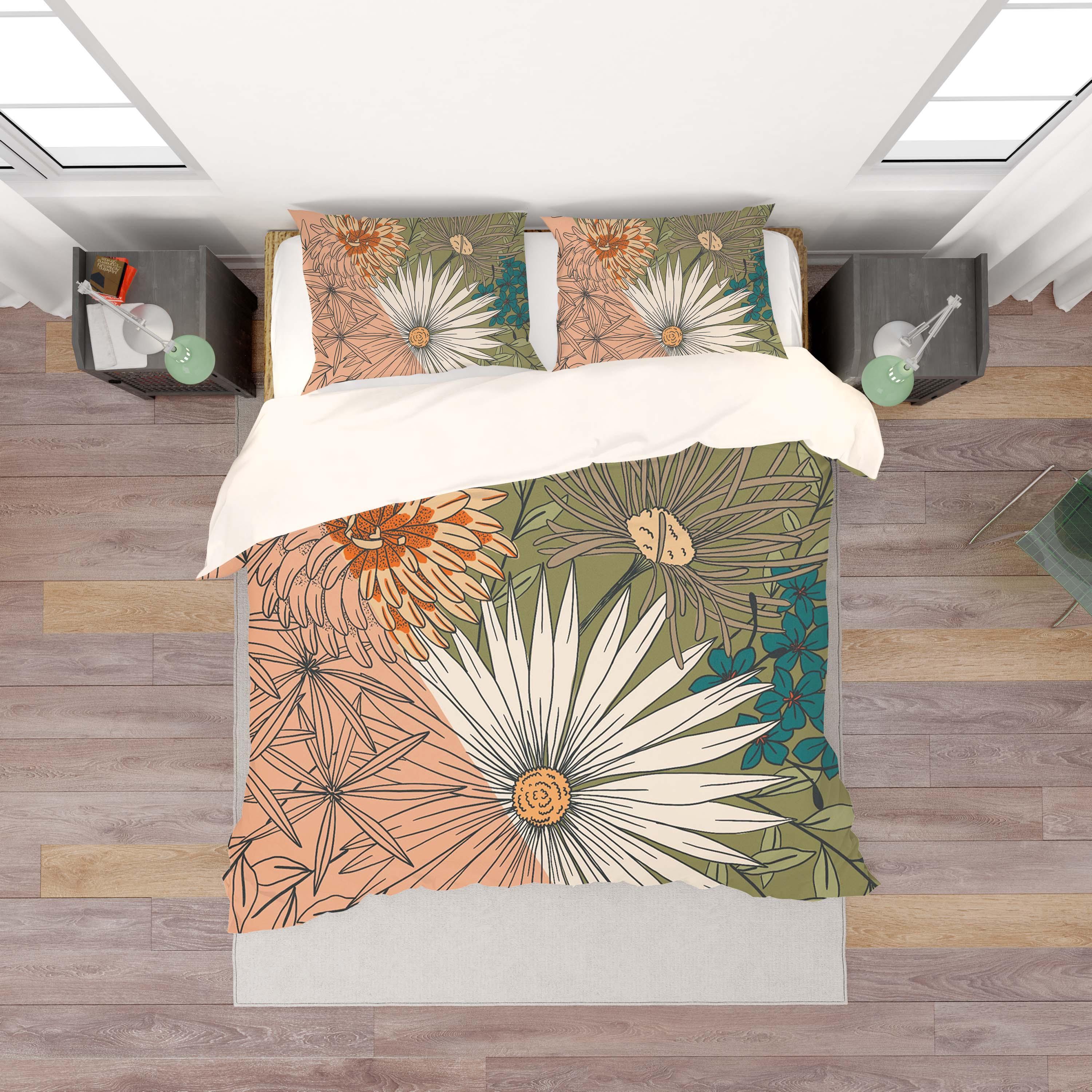 3D White Flowers Quilt Cover Set Bedding Set Pillowcases 77- Jess Art Decoration