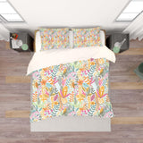 3D Blue Yellow Floral Leaves Branch Quilt Cover Set Bedding Set Pillowcases 131- Jess Art Decoration