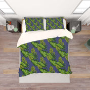 3D Blue Green Leaves Quilt Cover Set Bedding Set Pillowcases 141- Jess Art Decoration
