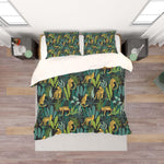 3D Leopard Leaves Plants Quilt Cover Set Bedding Set Pillowcases 207- Jess Art Decoration