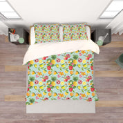 3D Blue Pineapple Pomegranate Lemon Orange Floral Leaves Quilt Cover Set Bedding Set Pillowcases 128- Jess Art Decoration