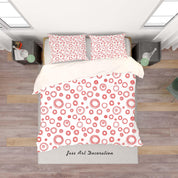 3D White Red Circle Quilt Cover Set Bedding Set Pillowcases 11- Jess Art Decoration