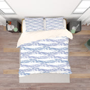 3D White Blue Wavy Stripes Quilt Cover Set Bedding Set Pillowcases 95- Jess Art Decoration