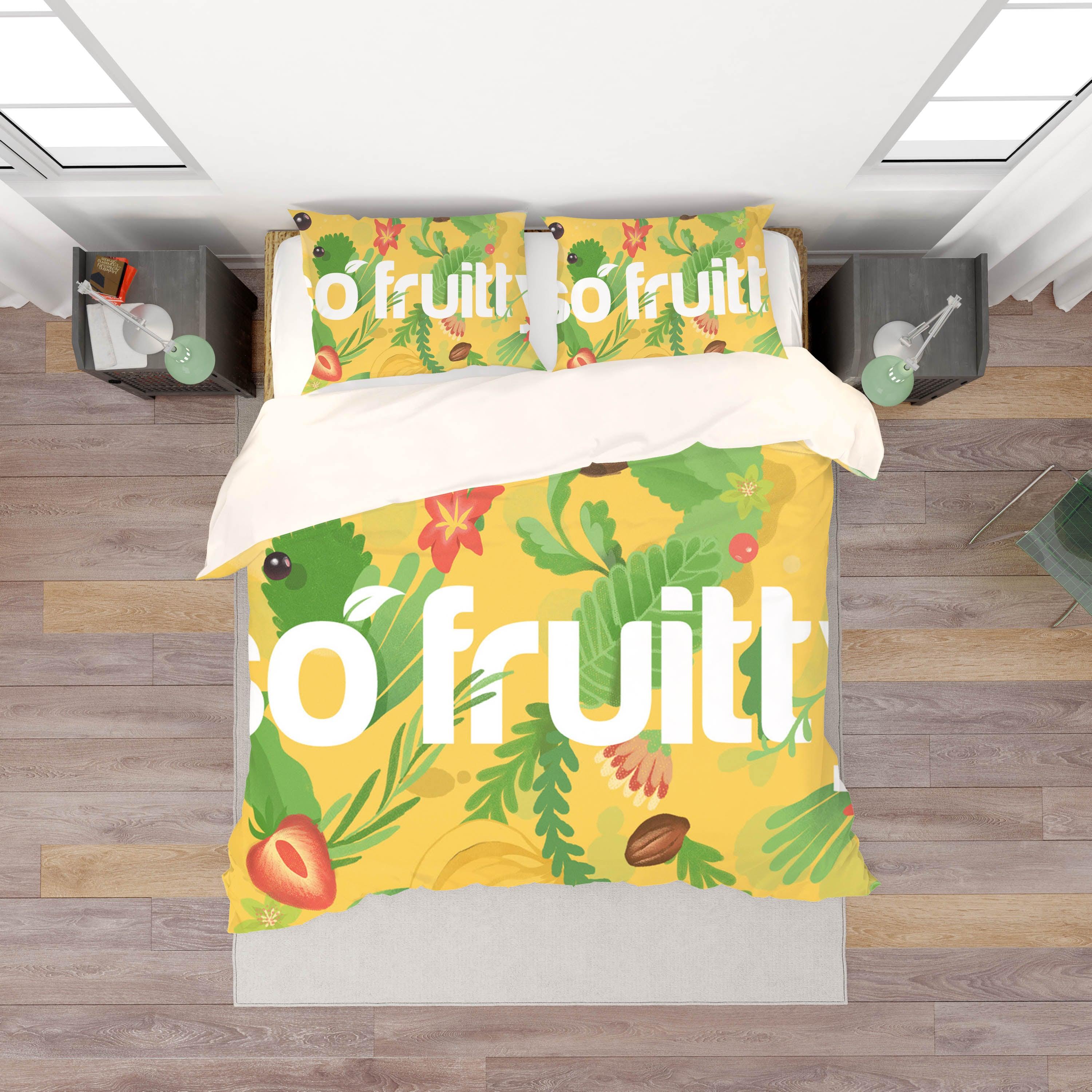 3D Strawberry Green Leaf Quilt Cover Set Bedding Set Pillowcases 130- Jess Art Decoration