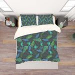 3D Black Green Leaves Quilt Cover Set Bedding Set Pillowcases 214- Jess Art Decoration