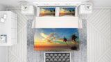3D Sky Sea Coconut Tree Quilt Cover Set Bedding Set Pillowcases 87- Jess Art Decoration