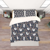 3D Black Sloth Branch Floral Quilt Cover Set Bedding Set Pillowcases 168- Jess Art Decoration