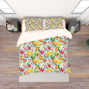 3D Blue Fruits Banana Pineapple Cantaloupe Floral Quilt Cover Set Bedding Set Pillowcases 75- Jess Art Decoration