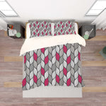 3D Black Grey Red Leaves Quilt Cover Set Bedding Set Pillowcases 140- Jess Art Decoration