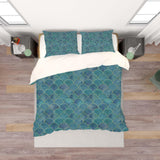 3D Green Fish Scale Pattern Quilt Cover Set Bedding Set Pillowcases 194- Jess Art Decoration