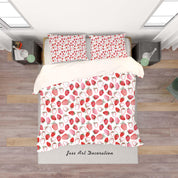 3D White Red Strawberry Quilt Cover Set Bedding Set Pillowcases 20- Jess Art Decoration