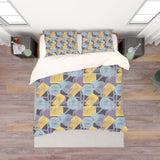3D Blue Yellow Smear Geometric Quilt Cover Set Bedding Set Pillowcases 201- Jess Art Decoration