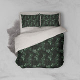 3D Black Green Tropical Leaves Quilt Cover Set Bedding Set Pillowcases 185- Jess Art Decoration