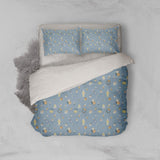 3D Blue Christmas Santa Claus Wreath Bell Penguin Quilt Cover Set Bedding Set Pillowcases 83- Jess Art Decoration