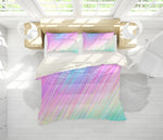 3D Pink Green Stripes Quilt Cover Set Bedding Set Pillowcases 117- Jess Art Decoration