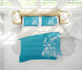 3D Blue Watercolor Quilt Cover Set Bedding Set Pillowcases 113- Jess Art Decoration