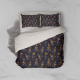 3D Black Yellow Floral Quilt Cover Set Bedding Set Pillowcases 209- Jess Art Decoration
