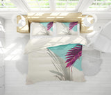 3D Green White Leaves Quilt Cover Set Bedding Set Pillowcases 75- Jess Art Decoration