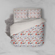3D White Mushroom Quilt Cover Set Bedding Set Pillowcases 04- Jess Art Decoration