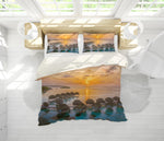 3D Golden Cabin Sea Sunset Quilt Cover Set Bedding Set Pillowcases 52- Jess Art Decoration