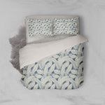 3D Blue White Feather Quilt Cover Set Bedding Set Pillowcases 121- Jess Art Decoration