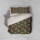 3D Leopard Floral Black Quilt Cover Set Bedding Set Pillowcases 217- Jess Art Decoration