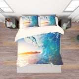 3D Blue Sea Wave Quilt Cover Set Bedding Set Pillowcases 16- Jess Art Decoration